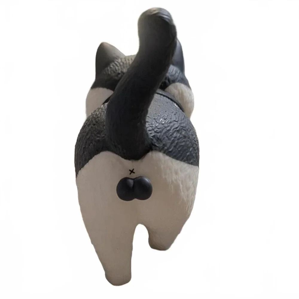 RARE ACTOYS Nekotama Ver.1.5 Ohirune Series Japanese Gray and White Cat Figurine
